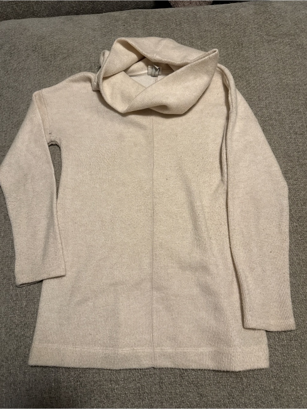 A New Day Cream Cowl Neck Tunic Sweater Small Cozy Soft Knit